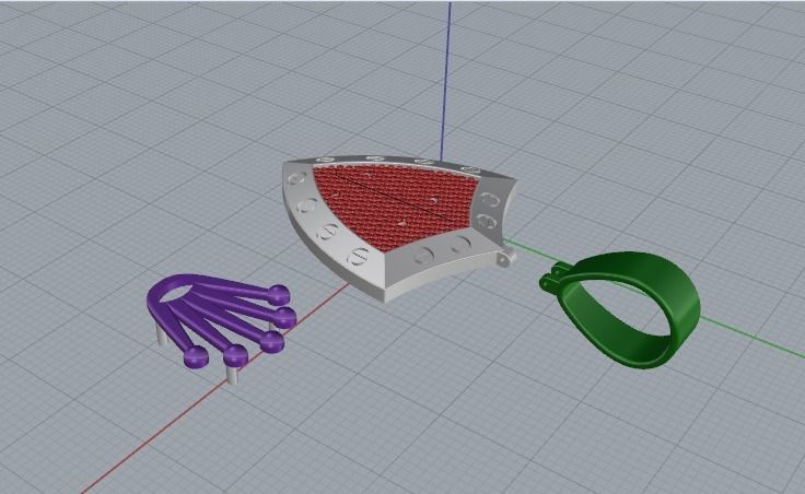 Crown pendant Model 4687 3D print model_4