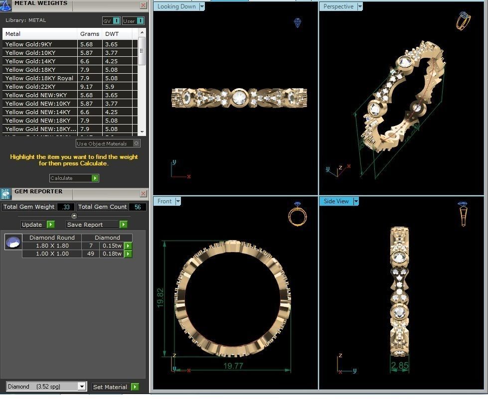 Diamond Ring 3D print model_1