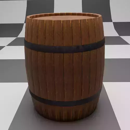 Wooden Barrel 3D Model