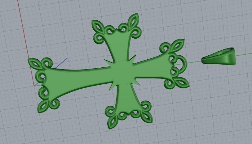 Pendant cross Model 4760 3D print model_4