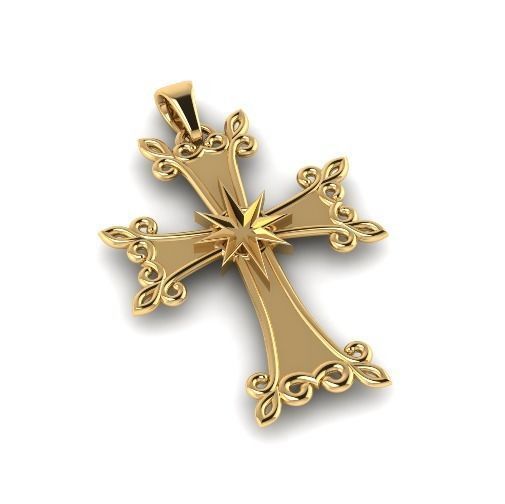 Pendant cross Model 4760 3D print model_1