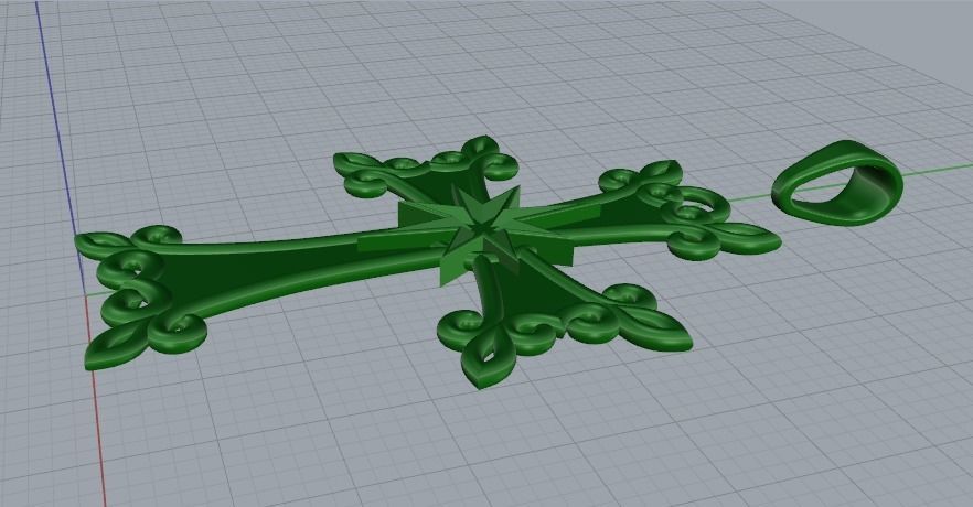 Pendant cross Model 4760 3D print model_3