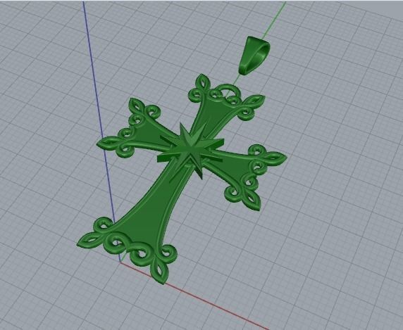 Pendant cross Model 4760 3D print model_2
