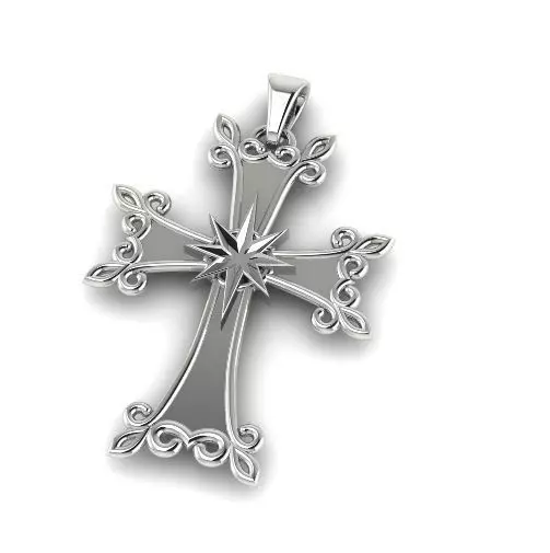 Pendant cross Model 4760 3D print model_0