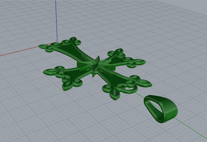 Pendant cross Model 4760 3D print model_5