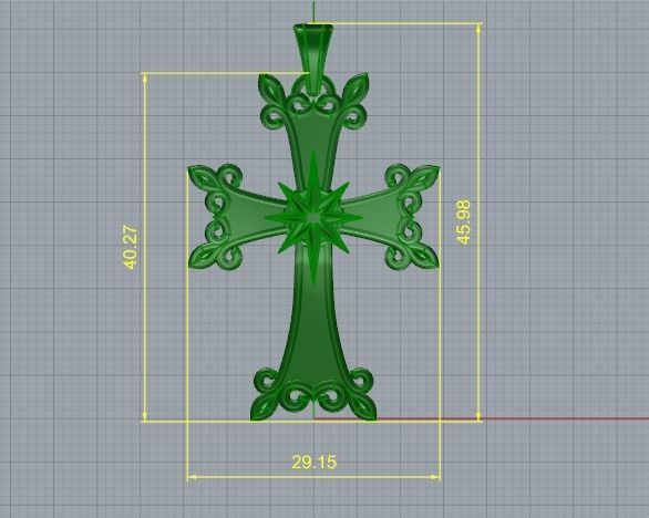 Pendant cross Model 4760 3D print model_6
