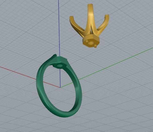 Solitaire rings Model 4756 3D print model_3