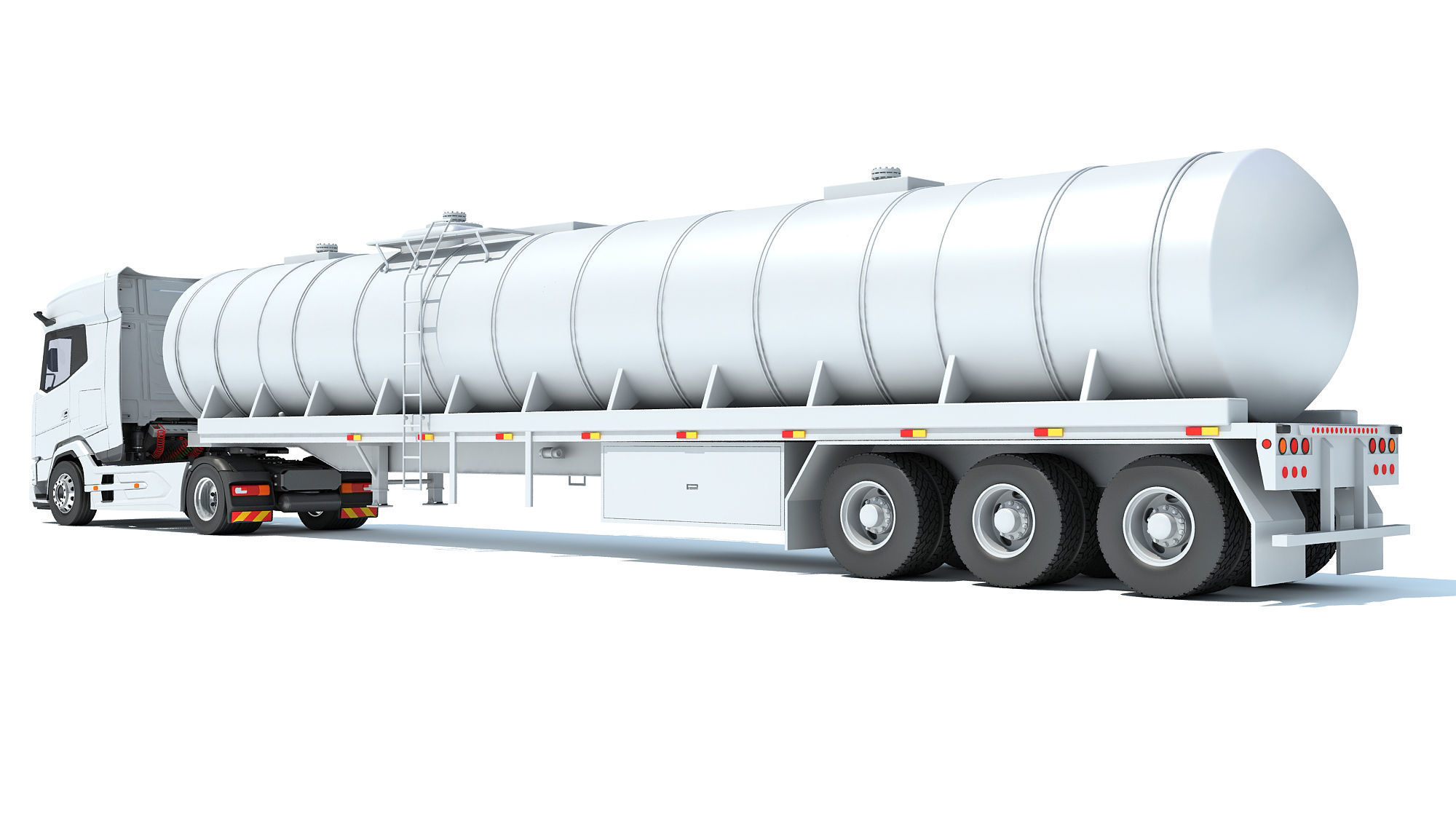 Truck with Tank Semitrailer 3D model_2