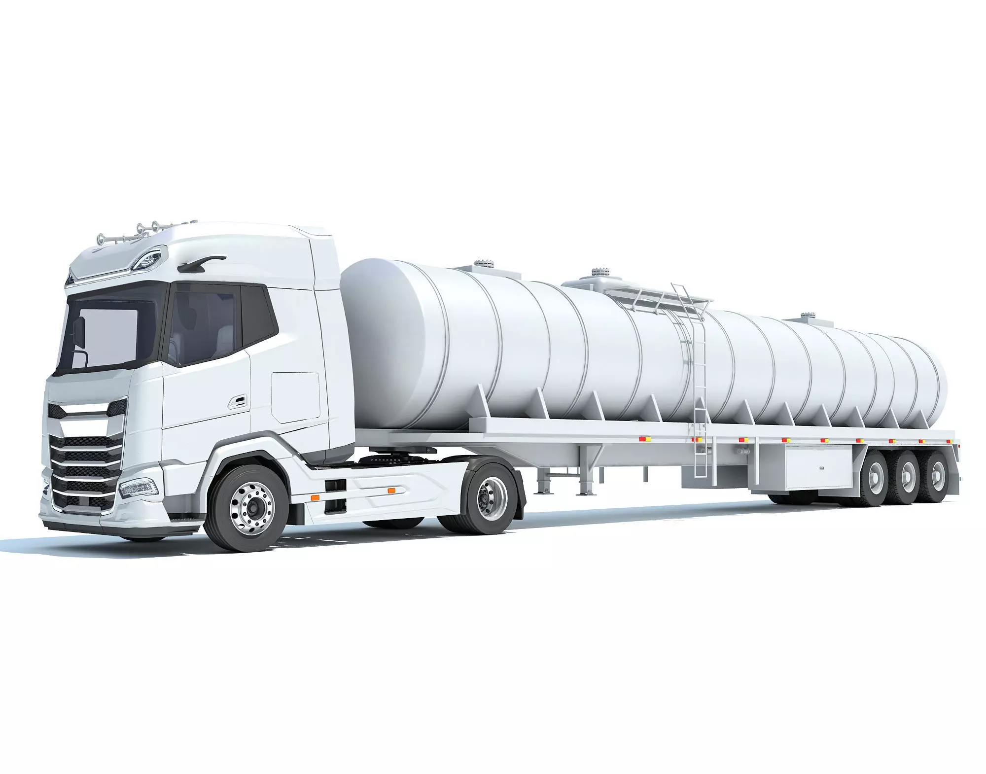 Truck with Tank Semitrailer 3D model_0