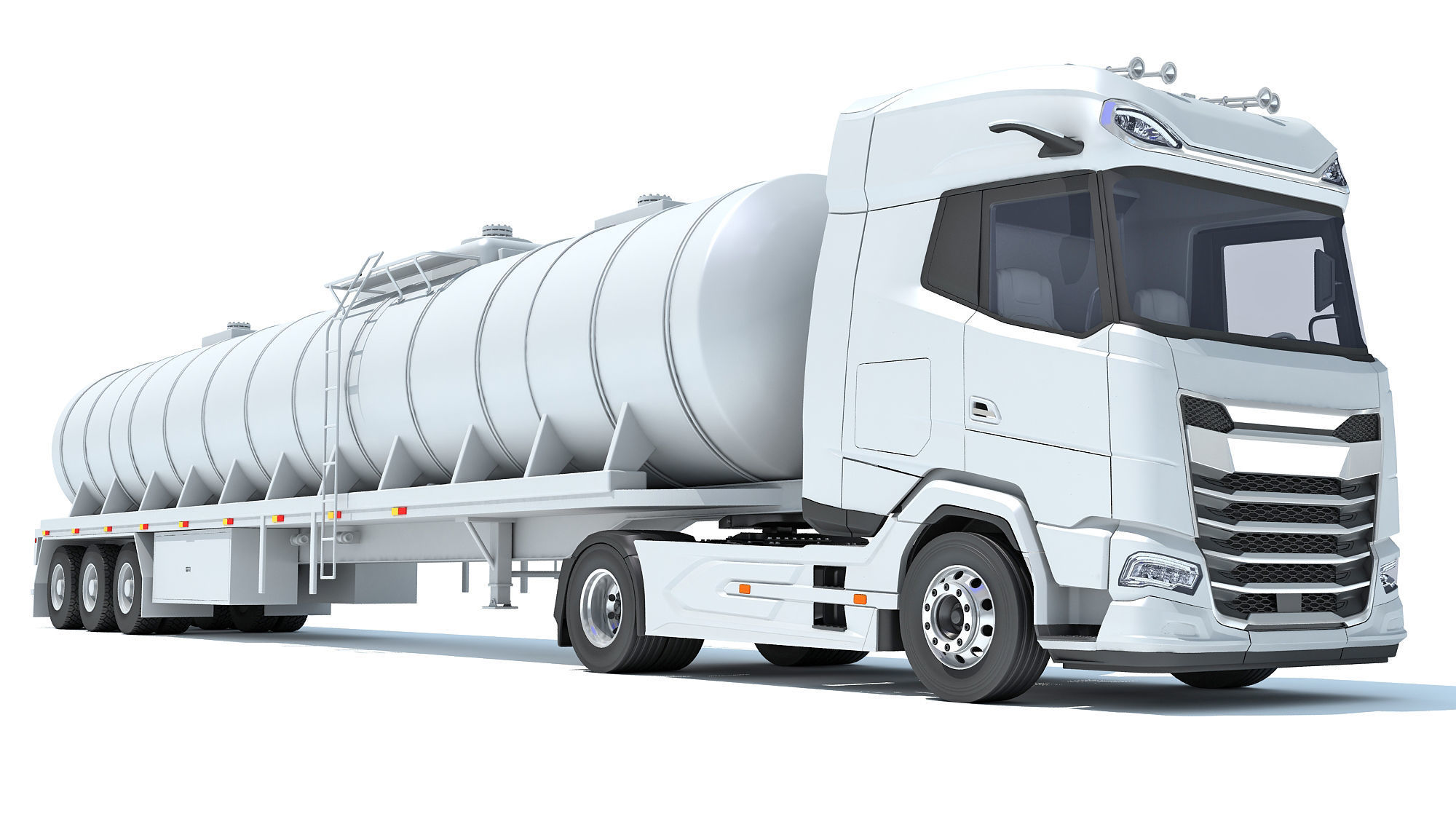 Truck with Tank Semitrailer 3D model_9