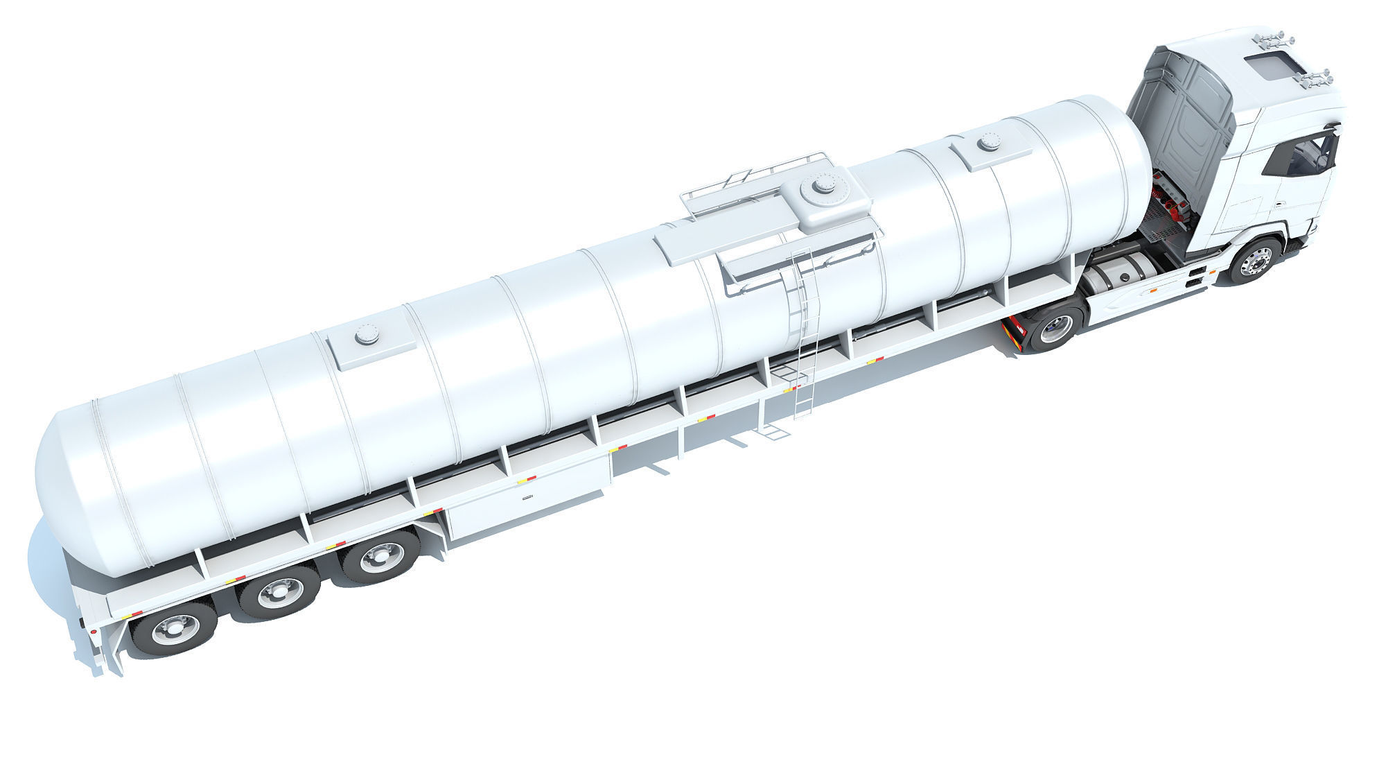Truck with Tank Semitrailer 3D model_6
