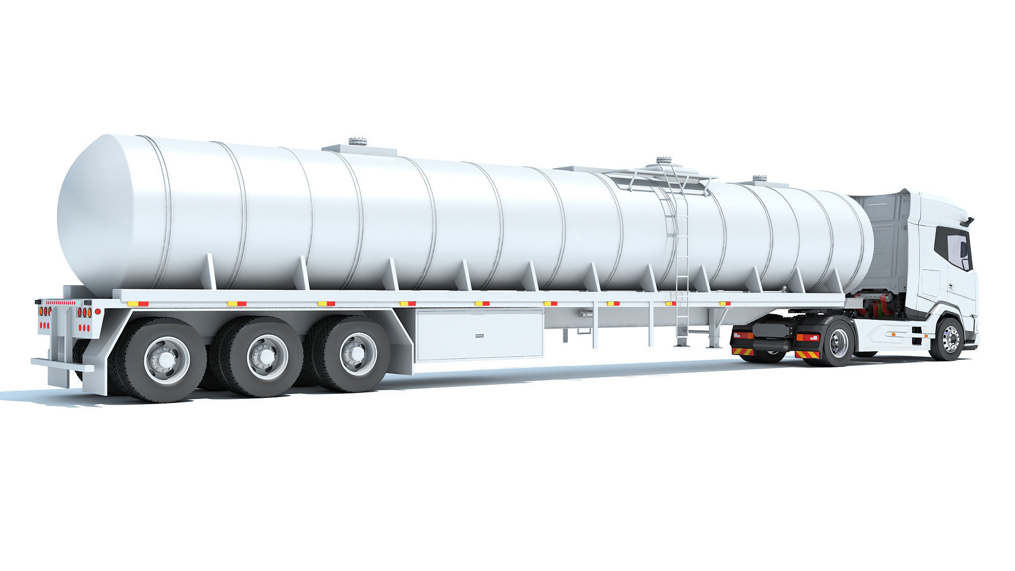 Truck with Tank Semitrailer 3D model_4