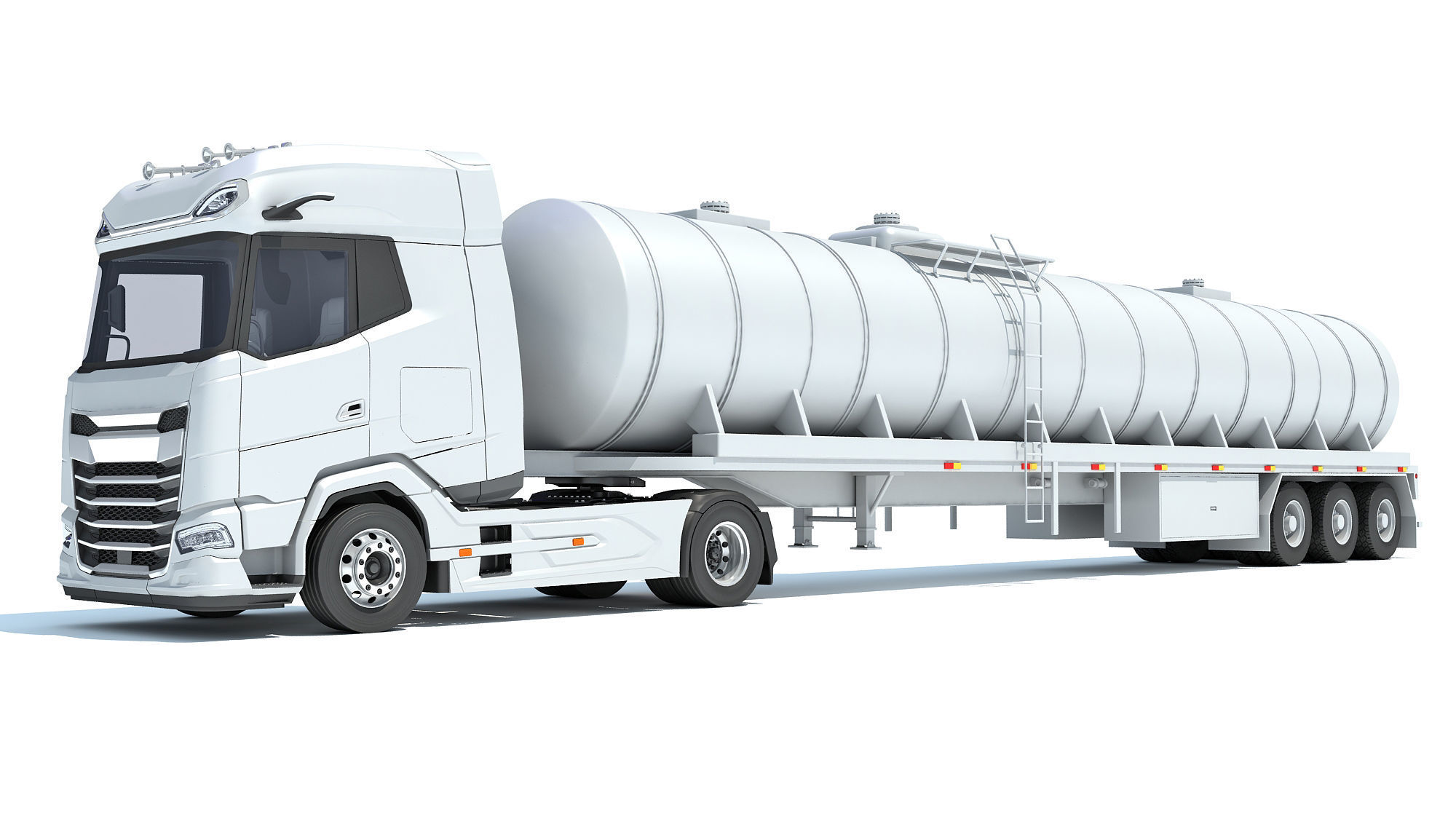 Truck with Tank Semitrailer 3D model_8