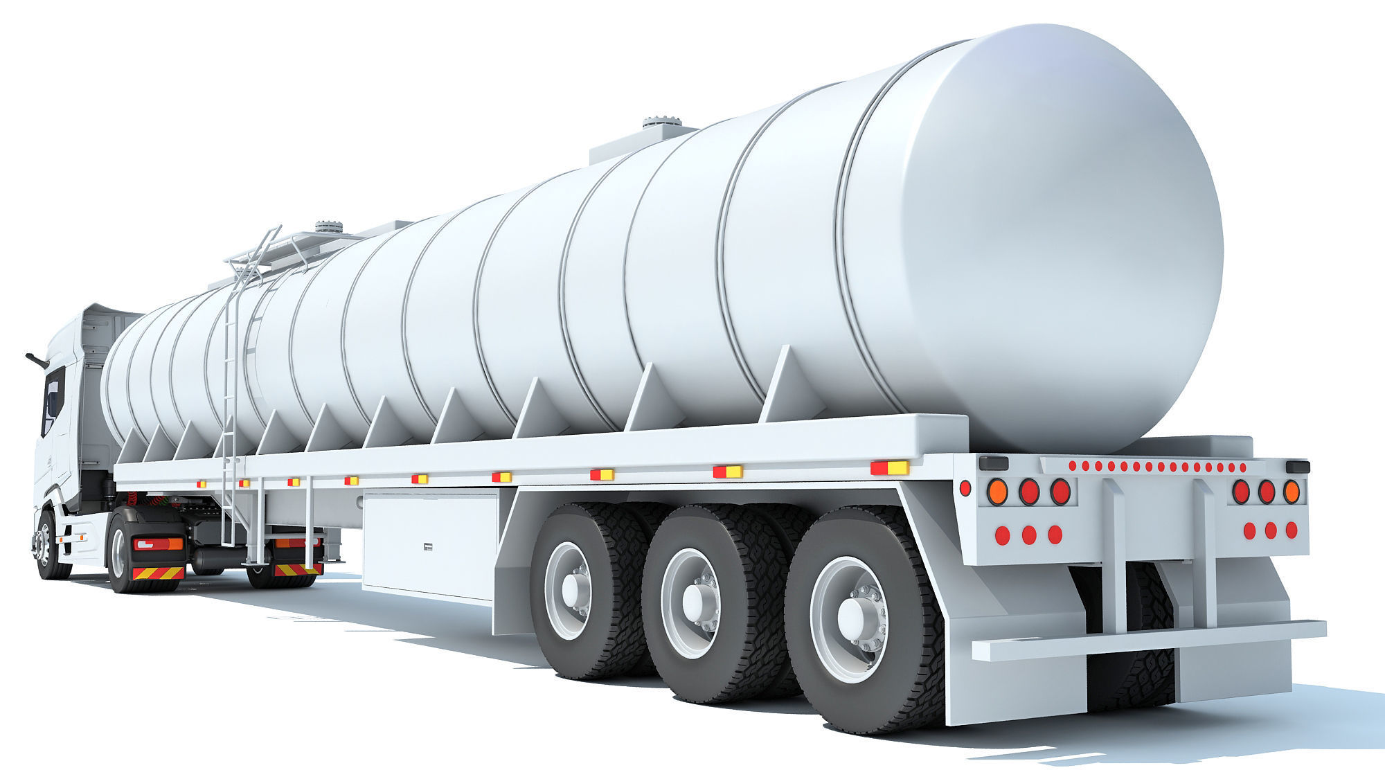 Truck with Tank Semitrailer 3D model_3