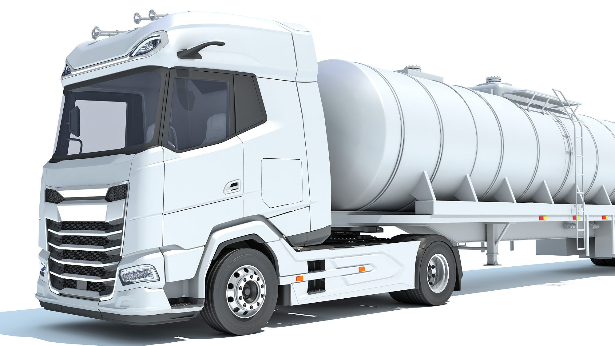 Truck with Tank Semitrailer 3D model_12