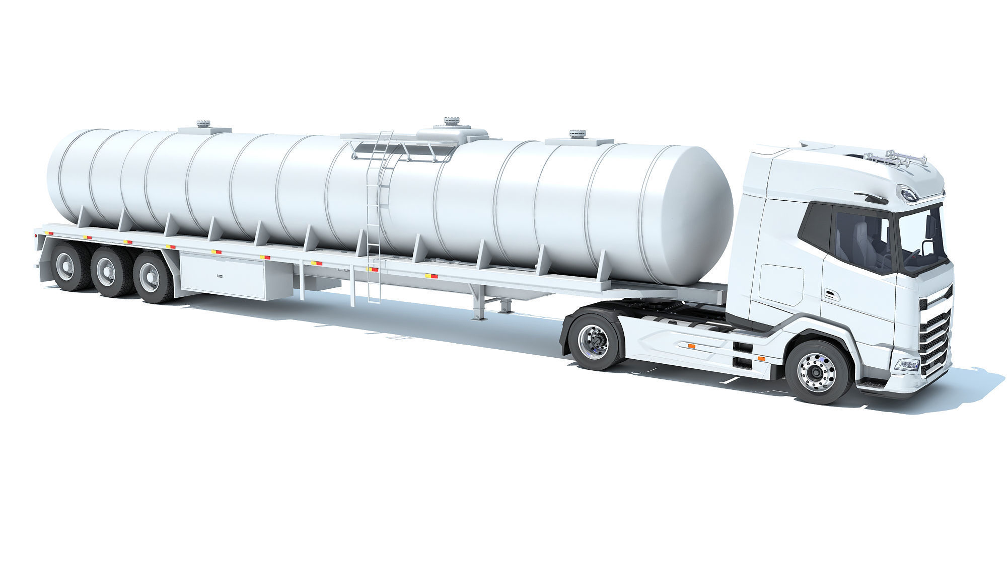 Truck with Tank Semitrailer 3D model_7