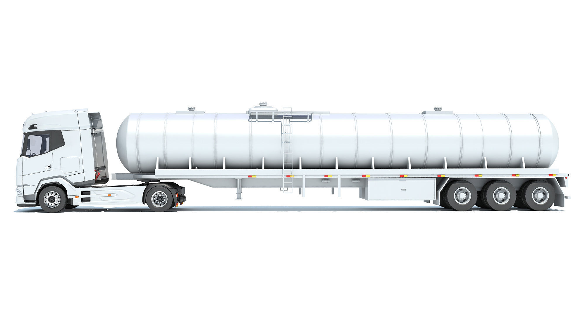 Truck with Tank Semitrailer 3D model_1