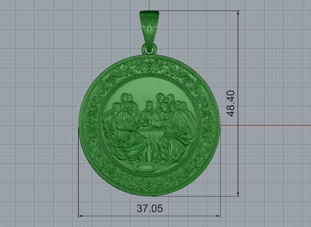 Pendant of Jesus with disciples Model 4736 3D print model_6