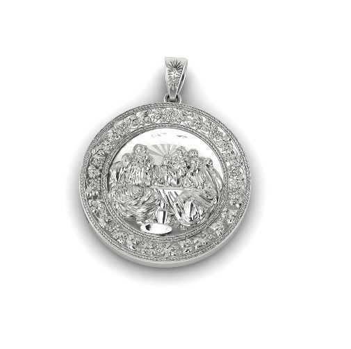 Pendant of Jesus with disciples Model 4736 3D print model_1