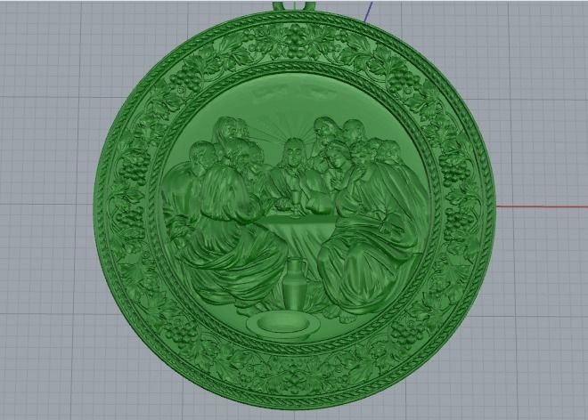 Pendant of Jesus with disciples Model 4736 3D print model_2