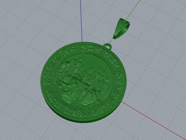 Pendant of Jesus with disciples Model 4736 3D print model_5