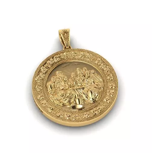 Pendant of Jesus with disciples Model 4736 3D print model_0