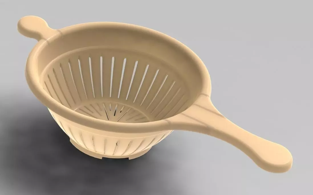 Circle - colander - spoon  with long hole 3D print model_0