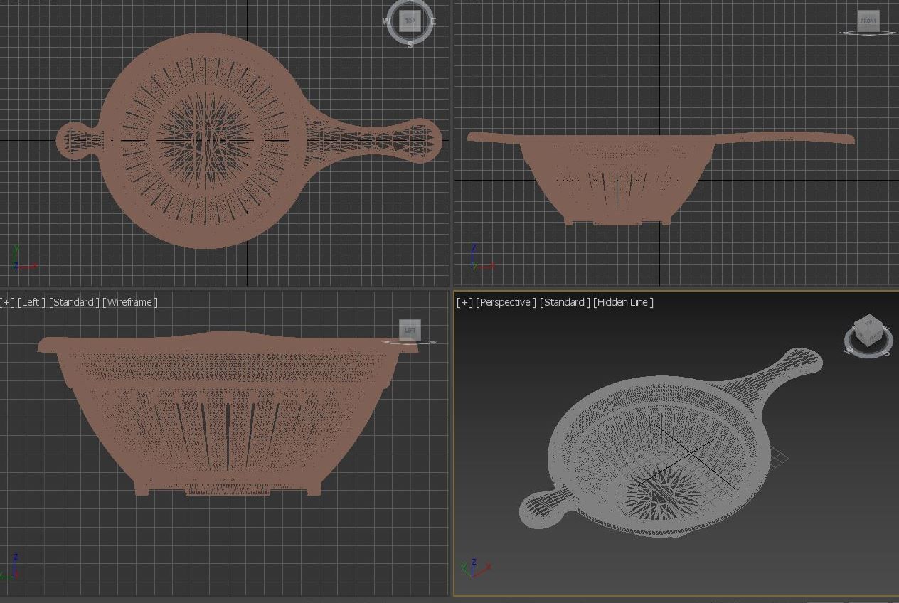 Circle - colander - spoon  with long hole 3D print model_5