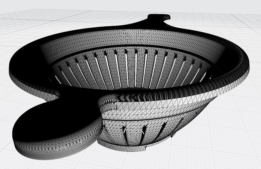 Circle - colander - spoon  with long hole 3D print model_4