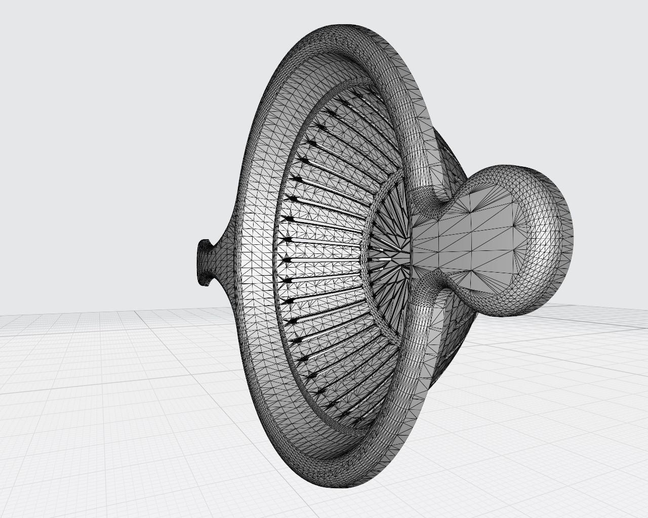 Circle - colander - spoon  with long hole 3D print model_2