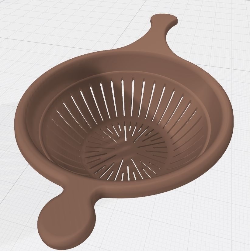 Circle - colander - spoon  with long hole 3D print model_3