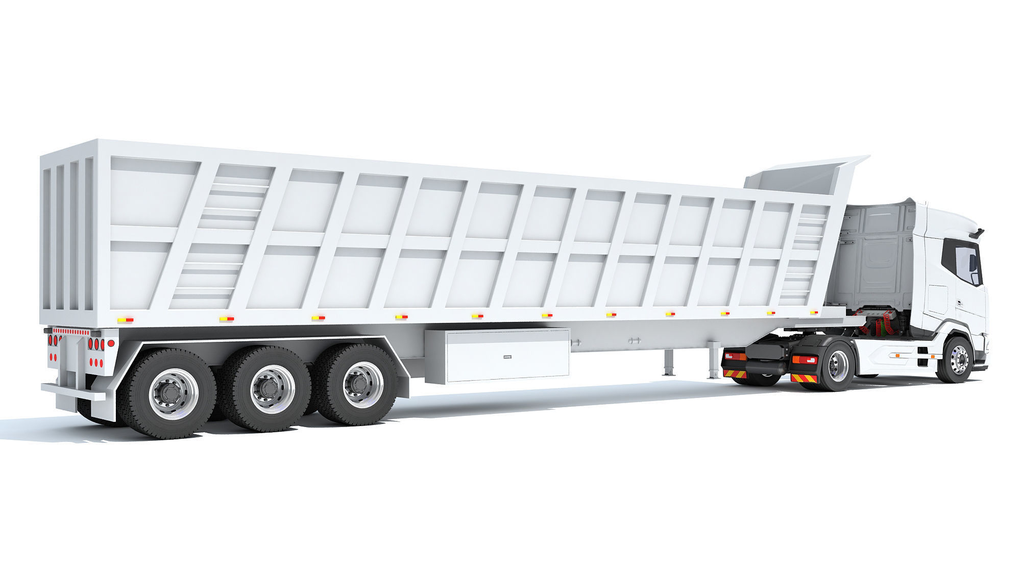 Truck with Tipper Trailer 3D model_4