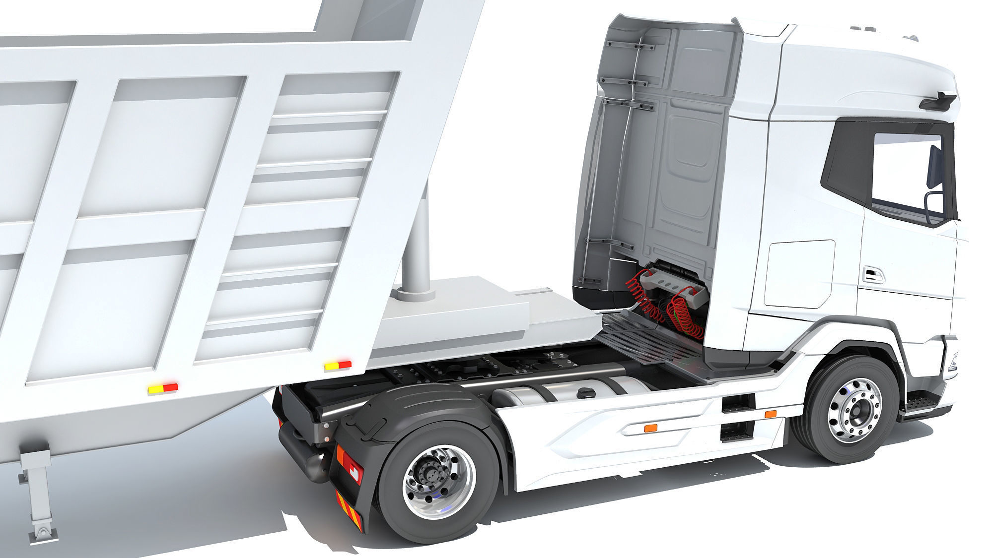 Truck with Tipper Trailer 3D model_16