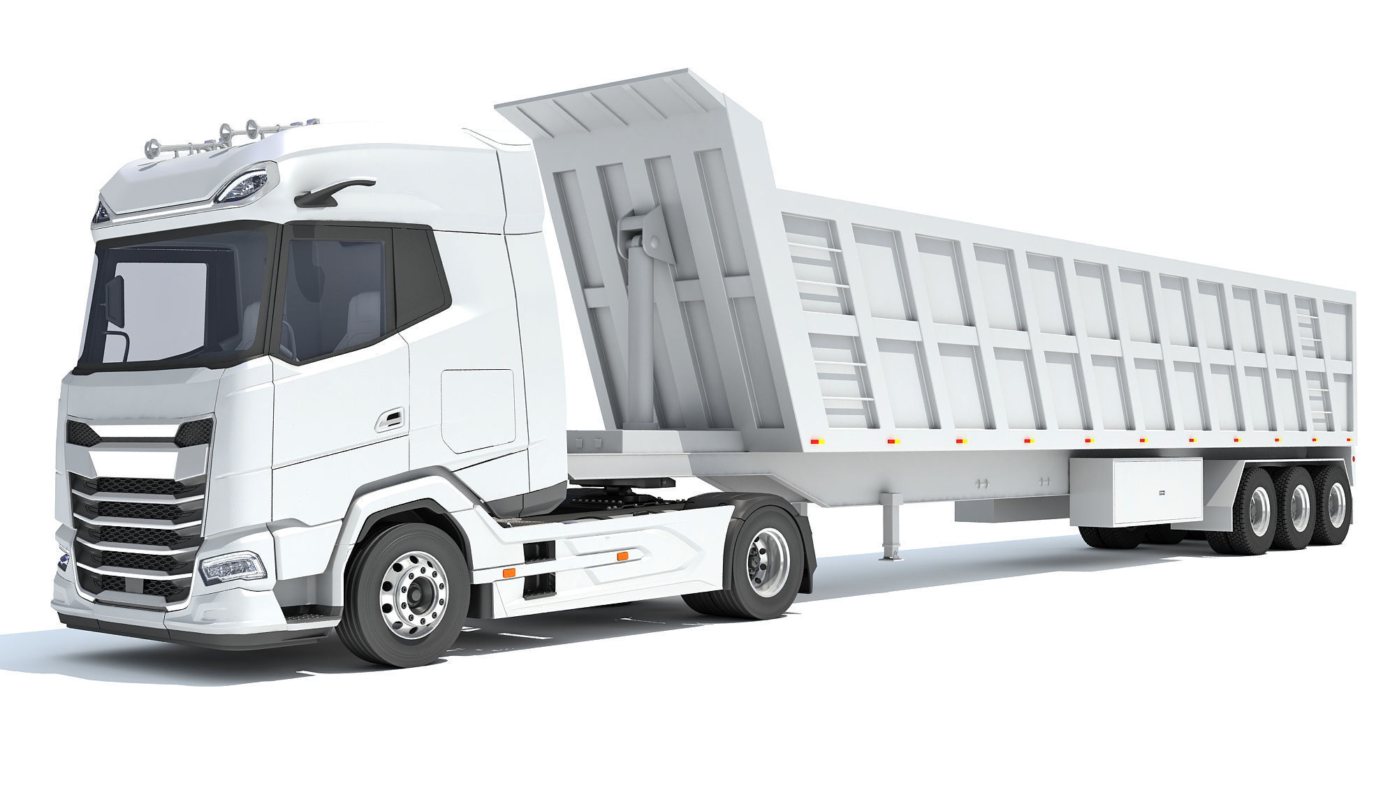 Truck with Tipper Trailer 3D model_8
