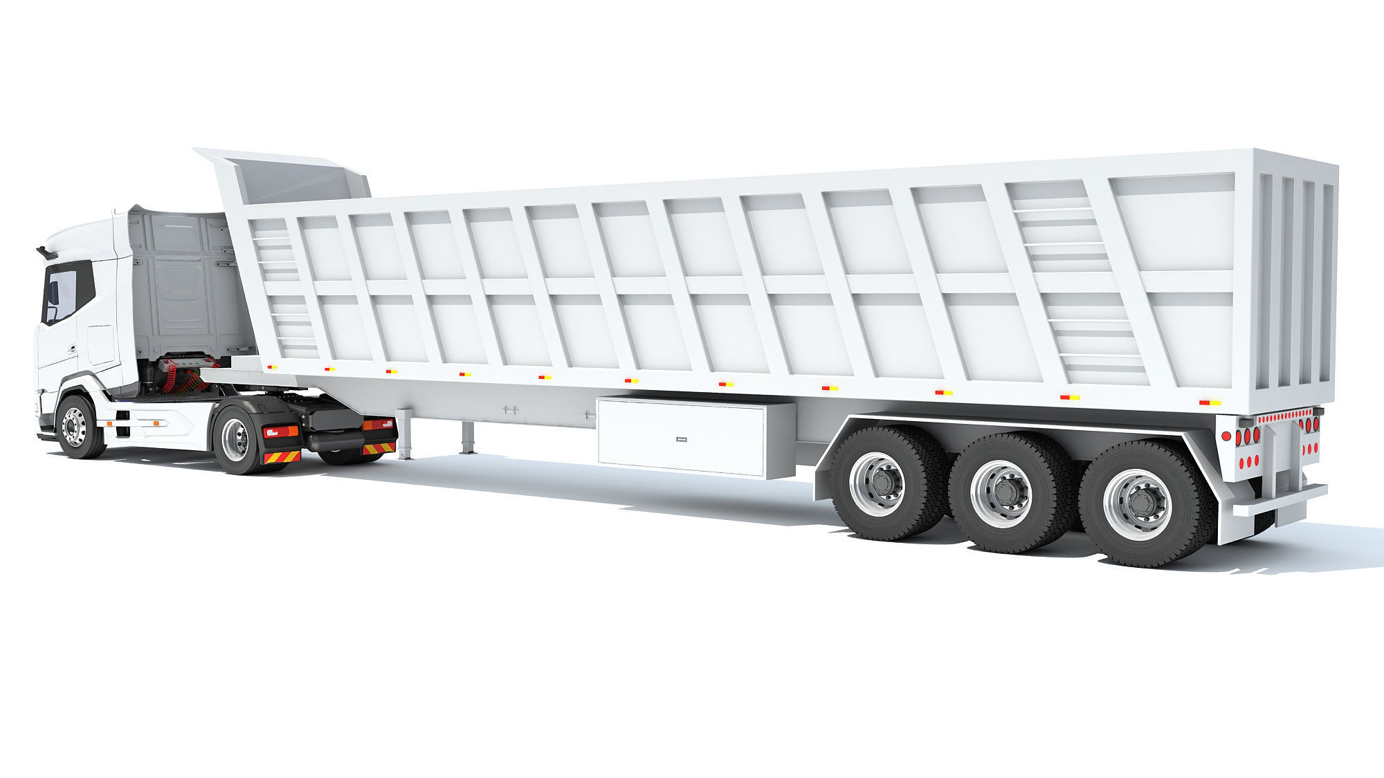 Truck with Tipper Trailer 3D model_2