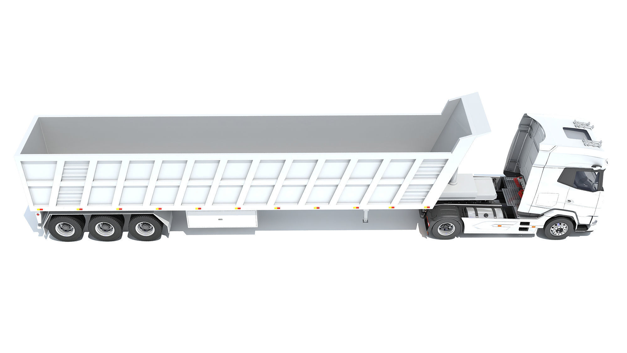Truck with Tipper Trailer 3D model_6