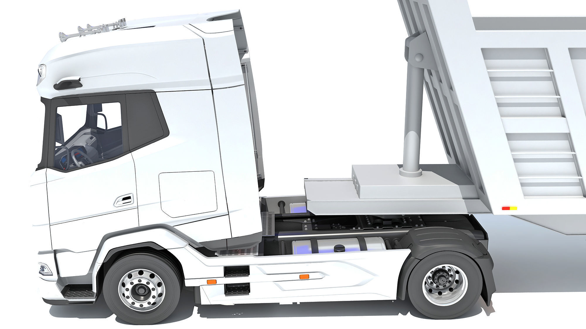 Truck with Tipper Trailer 3D model_14