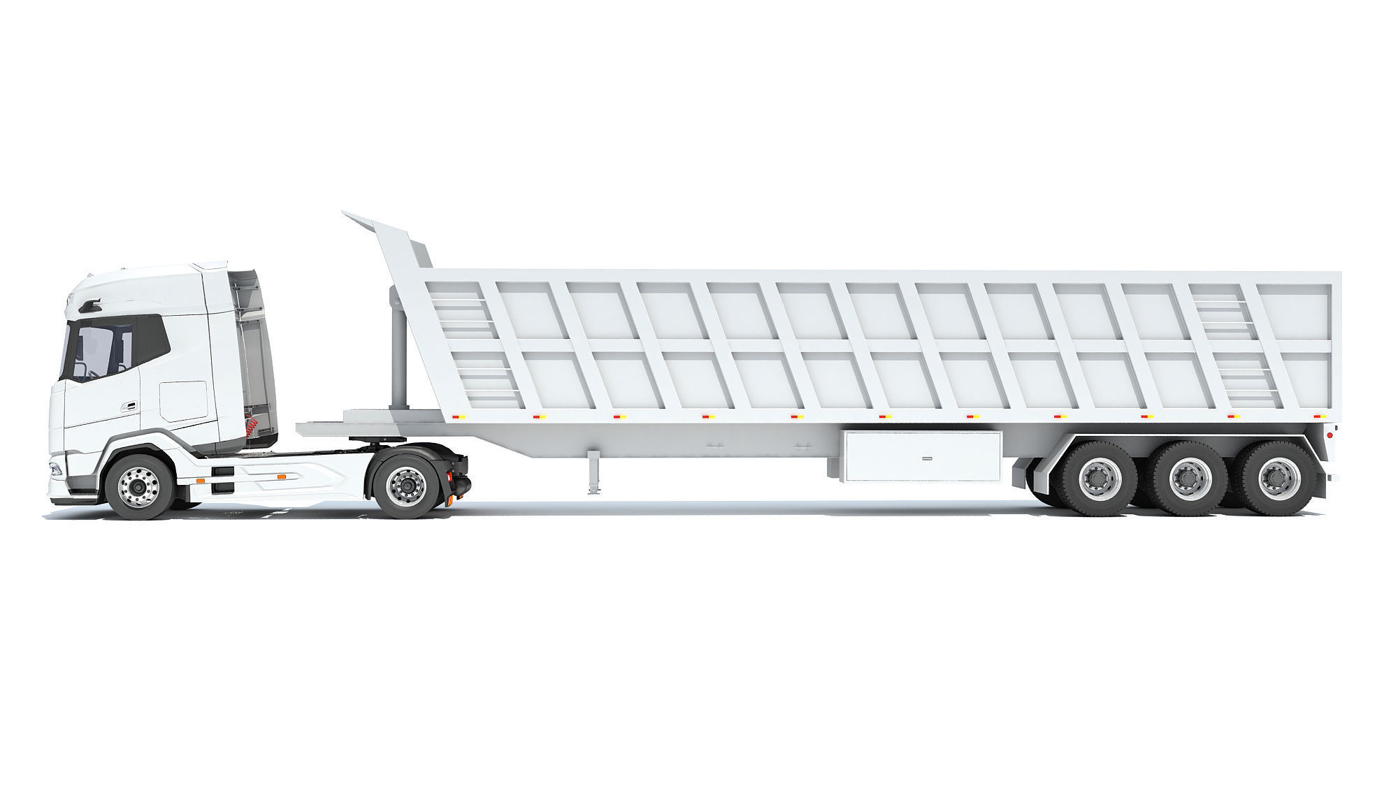 Truck with Tipper Trailer 3D model_1