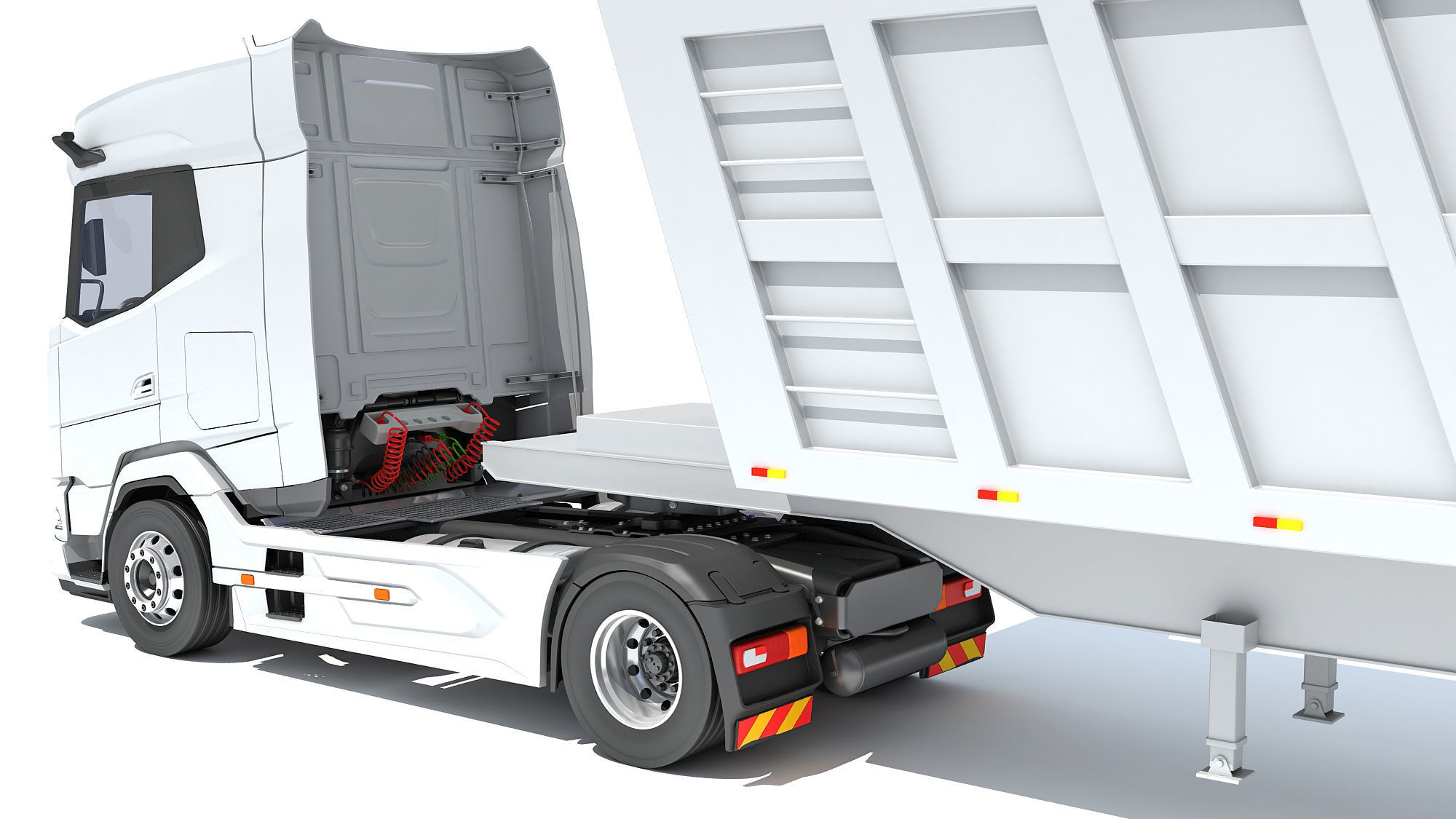 Truck with Tipper Trailer 3D model_13