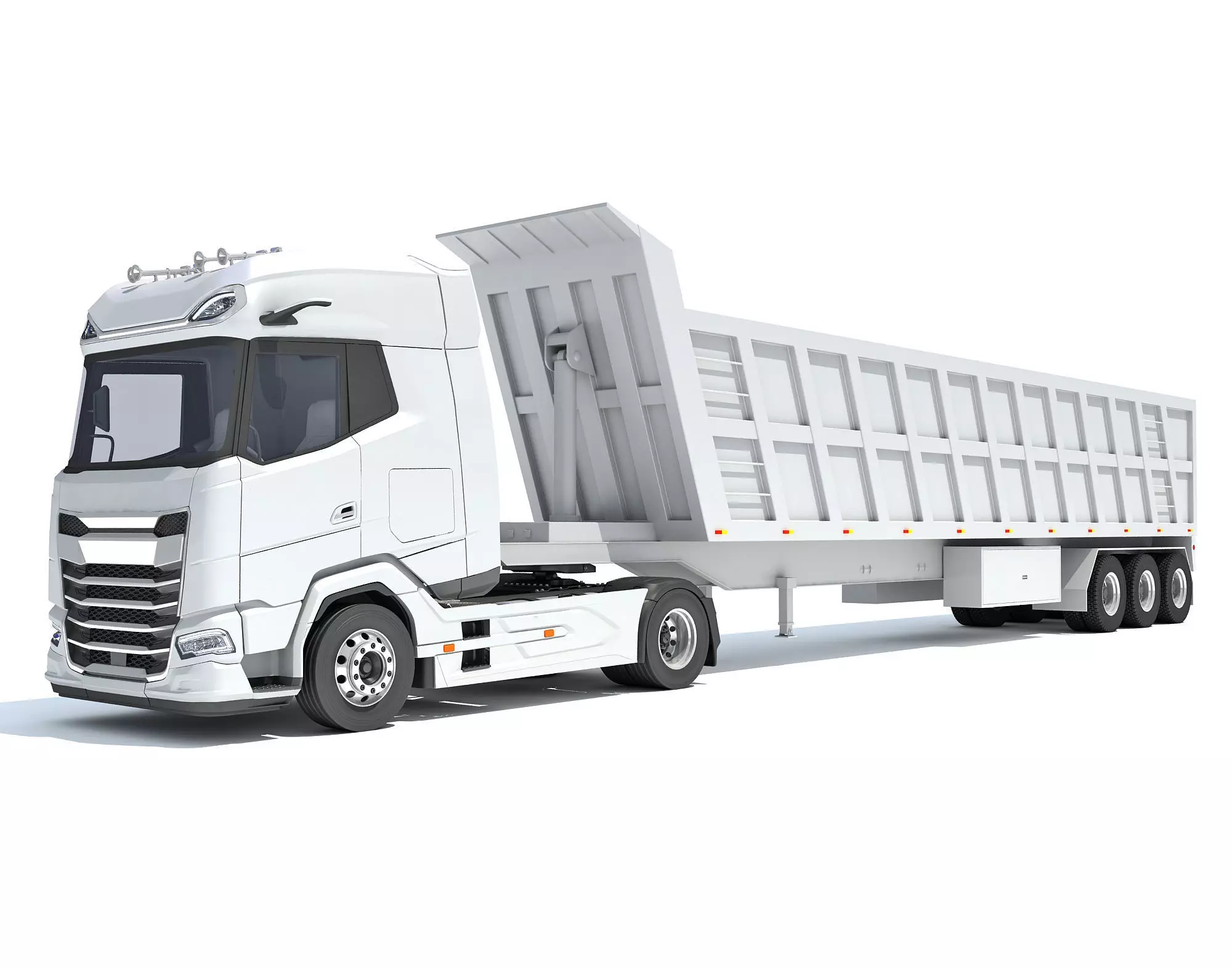 Truck with Tipper Trailer 3D model_0