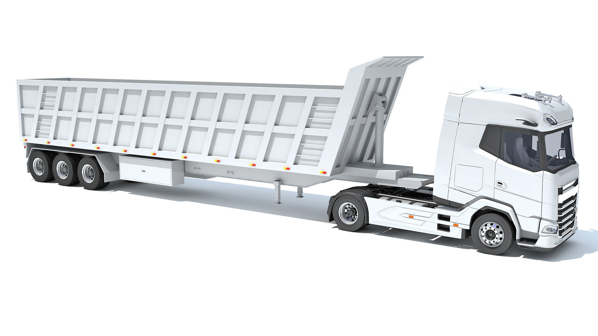Truck with Tipper Trailer 3D model_7