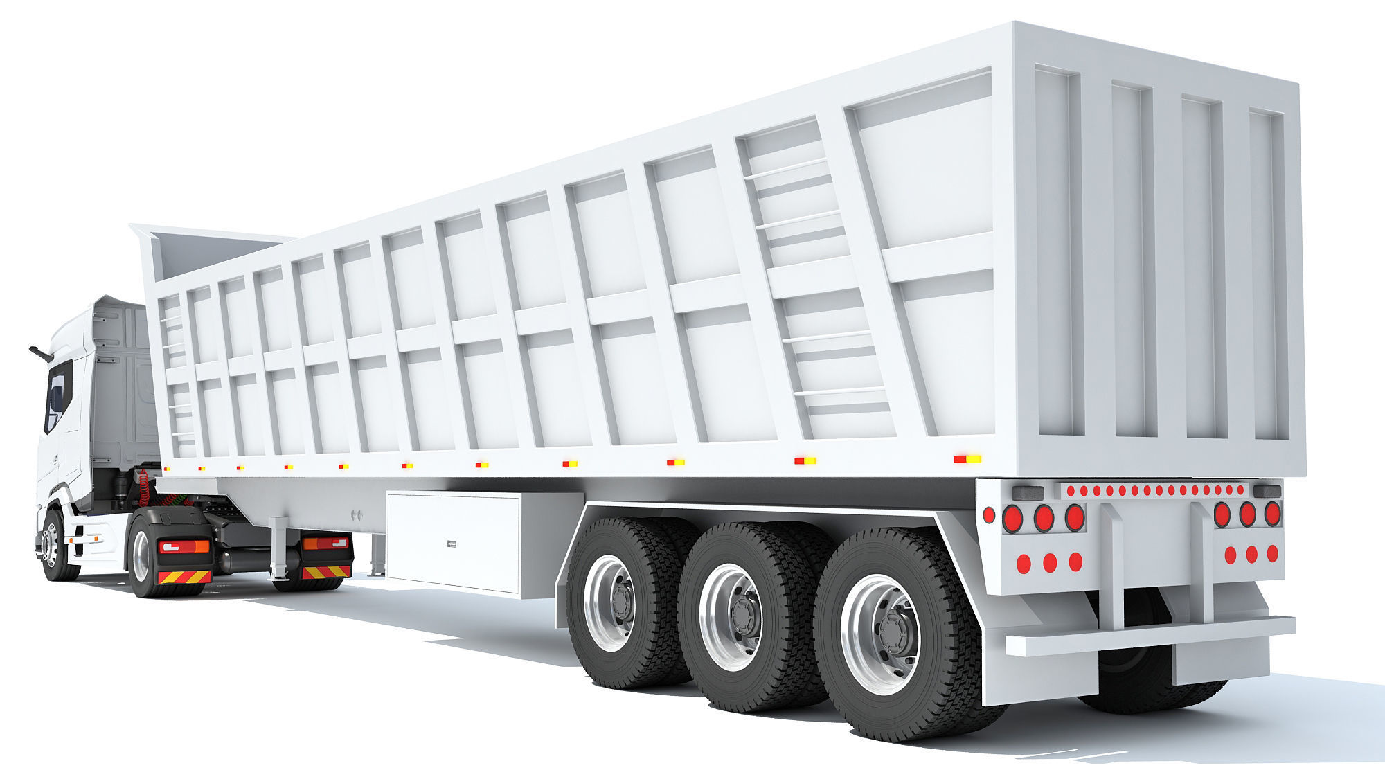 Truck with Tipper Trailer 3D model_3