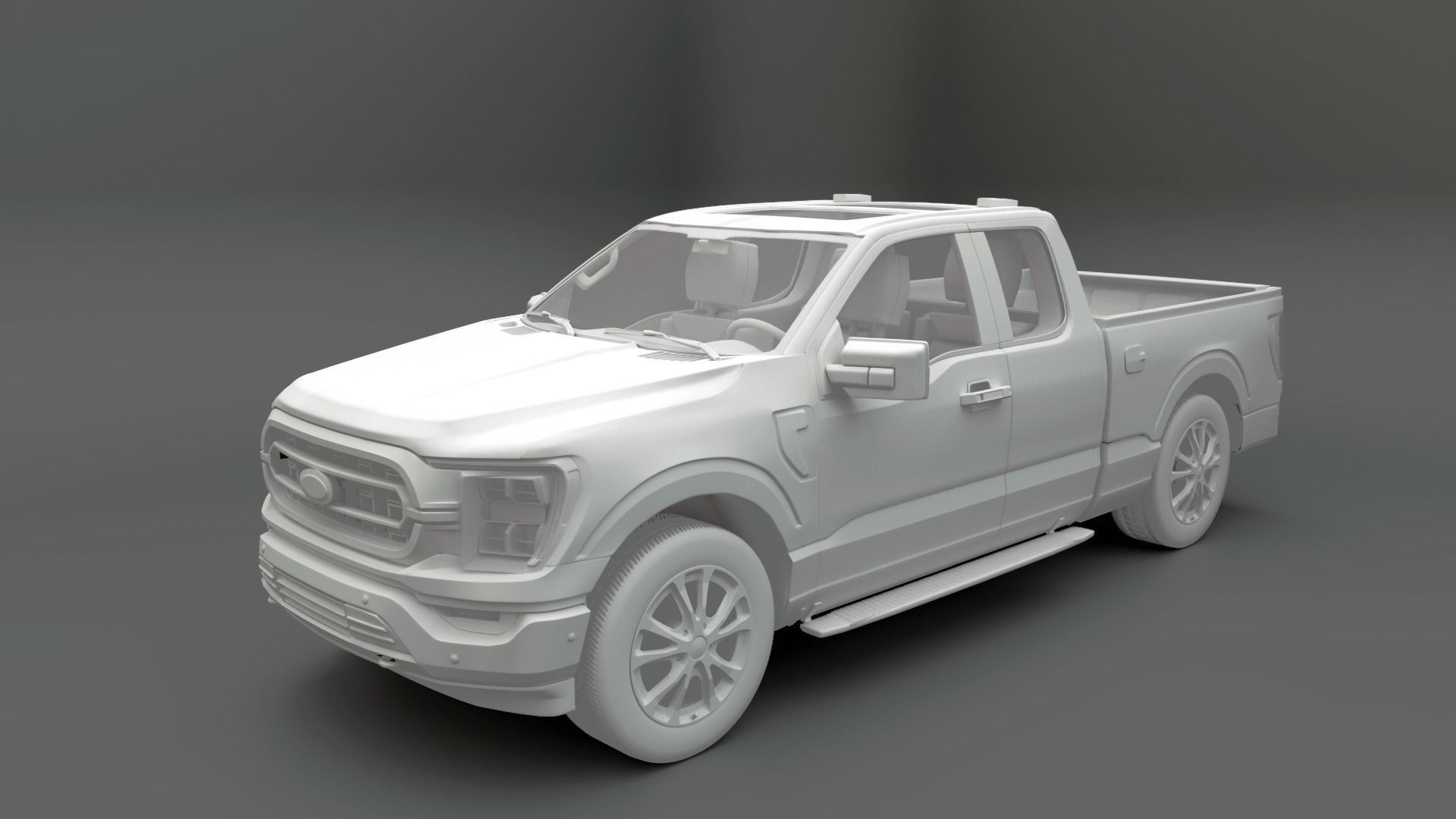 Pickup truck 3D model_9