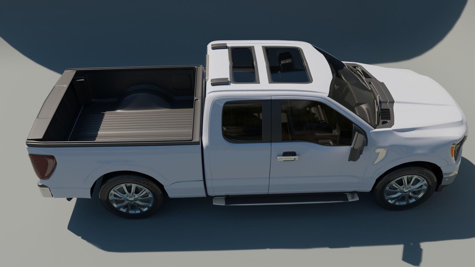 Pickup truck 3D model_4