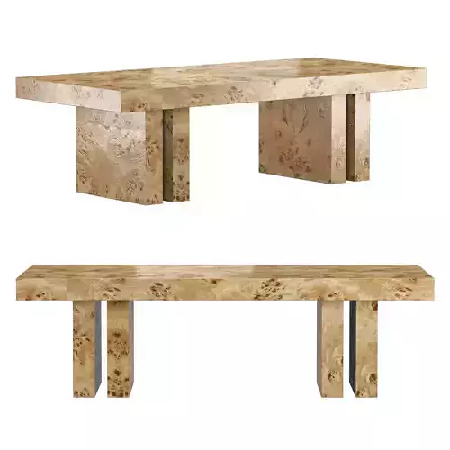Brisa Burl Wood Coffee Table