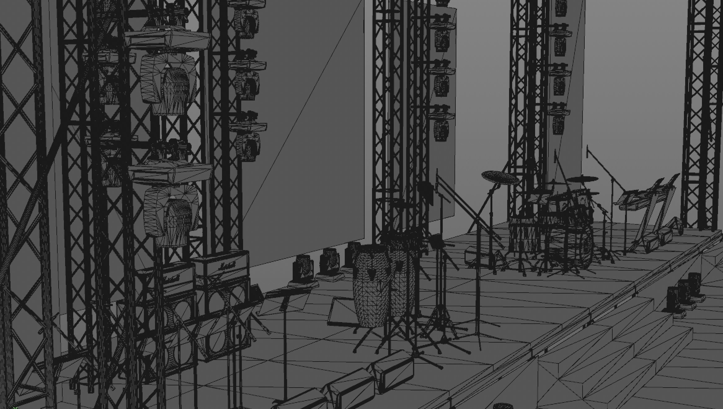 Detailed Equipped Festival Stage 3D model_9