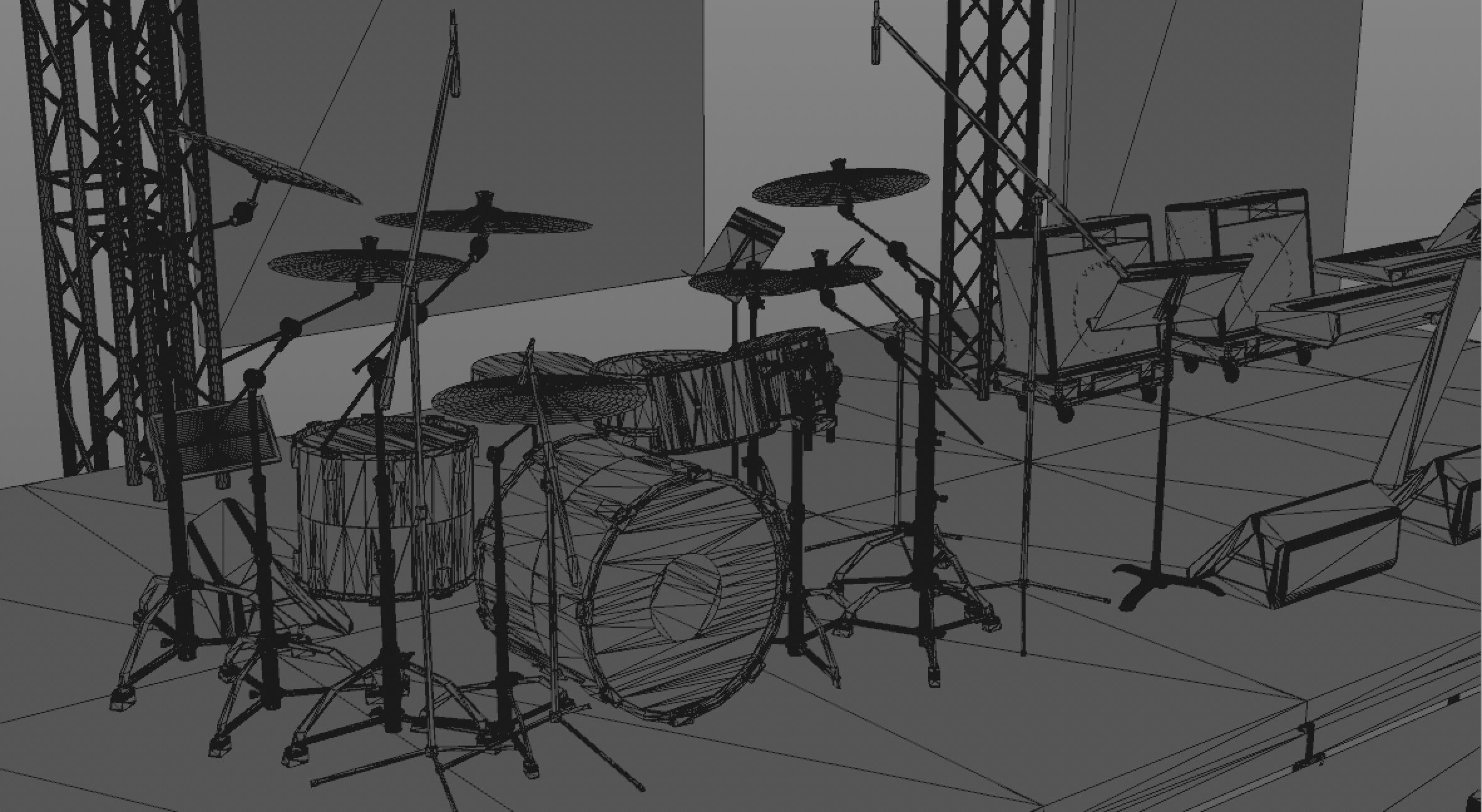 Detailed Equipped Festival Stage 3D model_10