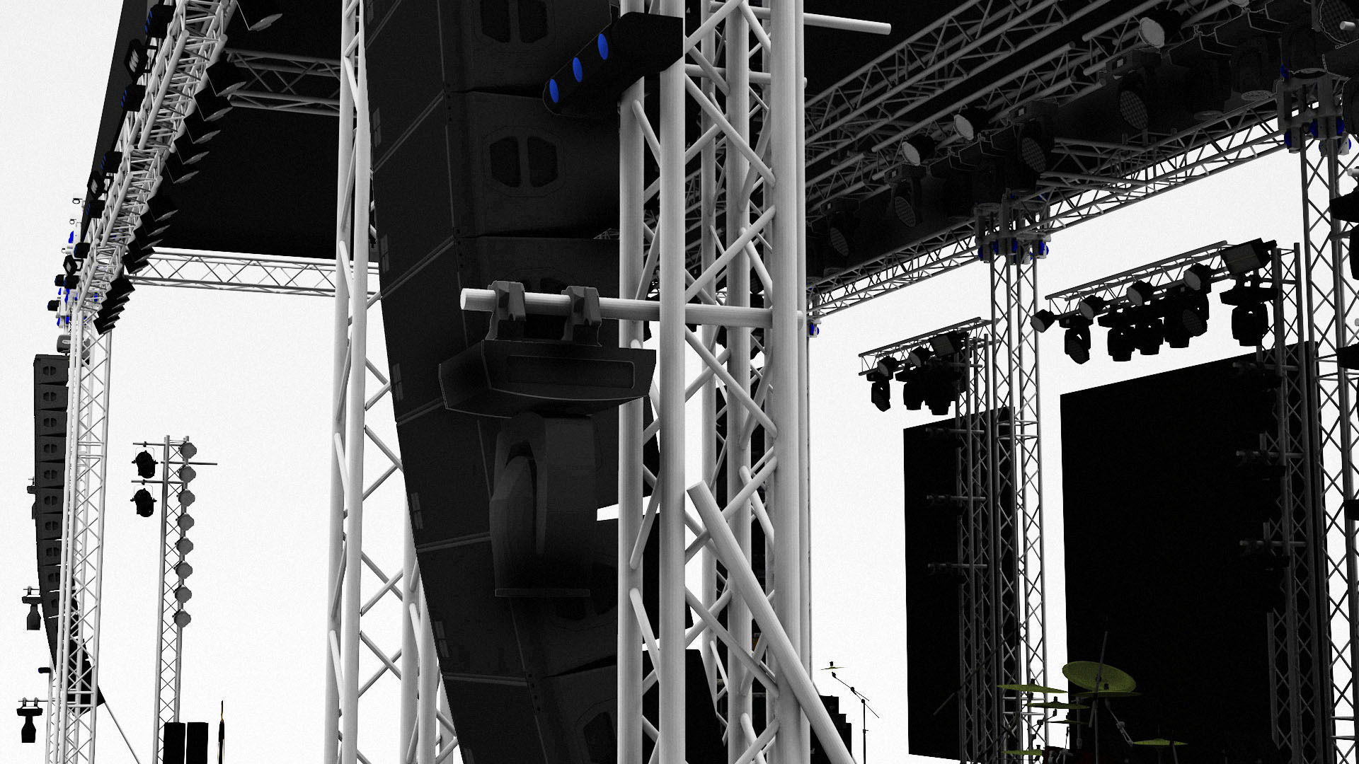 Detailed Equipped Festival Stage 3D model_5