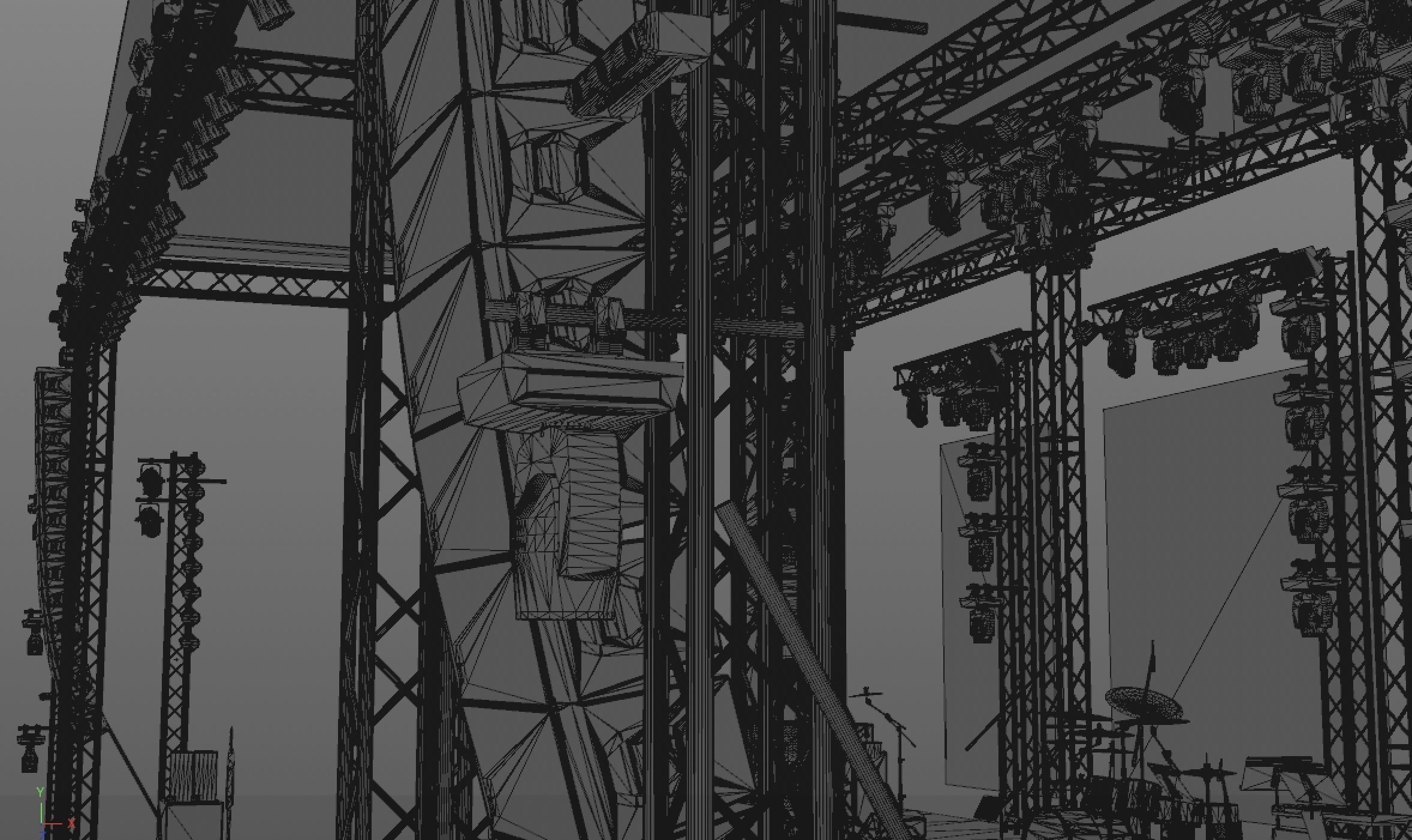 Detailed Equipped Festival Stage 3D model_8