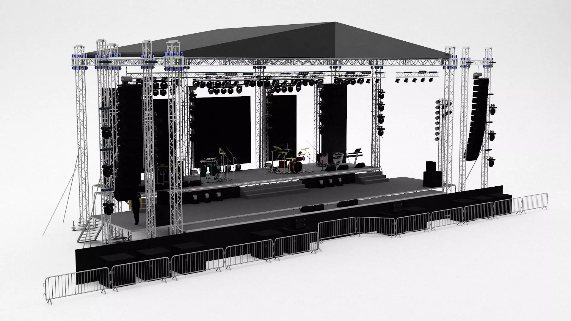 Detailed Equipped Festival Stage 3D model_0